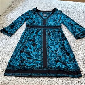 INC International Concepts Blue and Black Paisley Dress